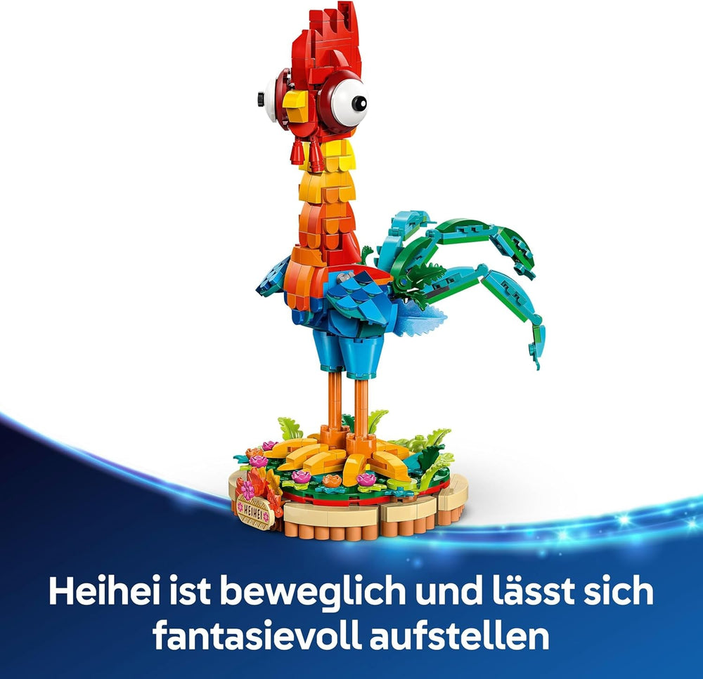 LEGO ǀ Disney Vaiana 2: Heihei Spielzeug - Tierfigur zum Spielen & Ausstellen mit drehbarem Kopf, beweglichen Flügeln & Schwanzfedern sowie Ständer - Geschenk für Mädchen ab 9 Jahren - 43272