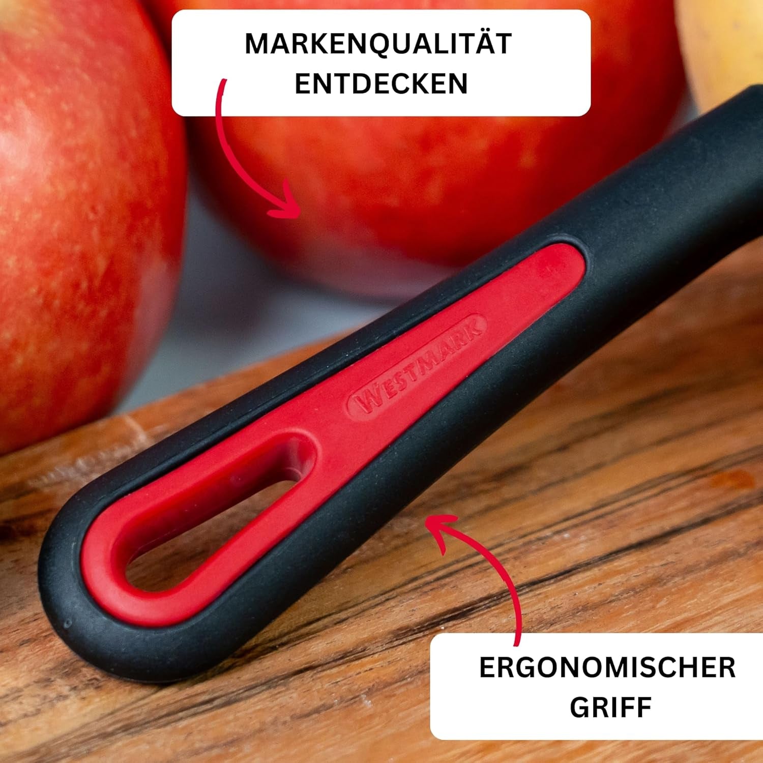 Westmark 29092270 Sparschäler Gallant, Pp/Tpe/Edelstahl, Schwarz / Rot, 16,5 X 3,7 X 2 Cm Peeler Naty Shop