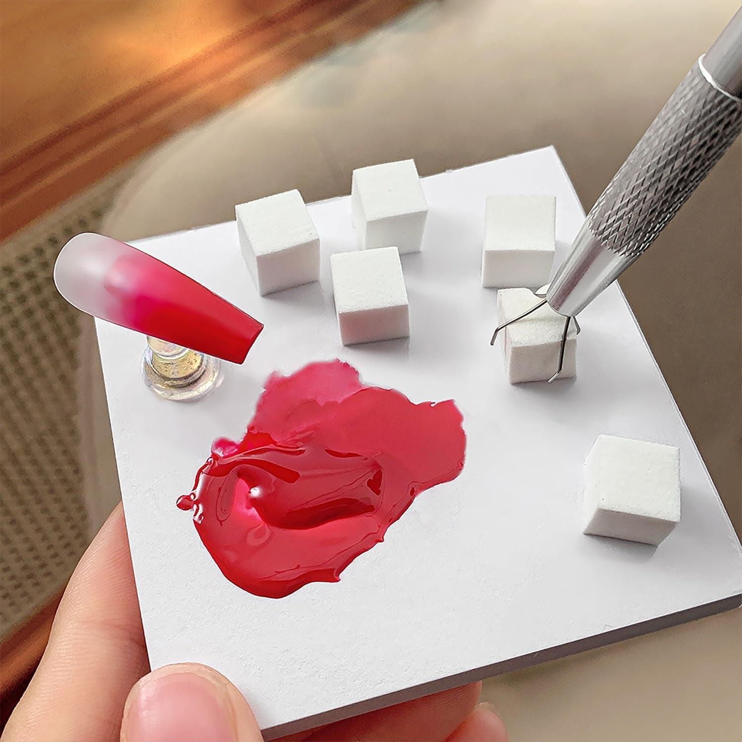 200 Stück Nail Art Schwamm Mit Metallgreifer, Sponge Nagel Pinsel, Nageldesign Zubehör Schwammpinsel, Um Eine Vielzahl Von Gradient Nail Art Patterns Zu Erstellen(Weiß?