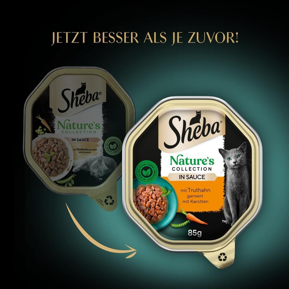 Hrană umedă pentru pisici SHEBA, Colecția Nature's în sos cu curcan, 2 x 11 x 85g