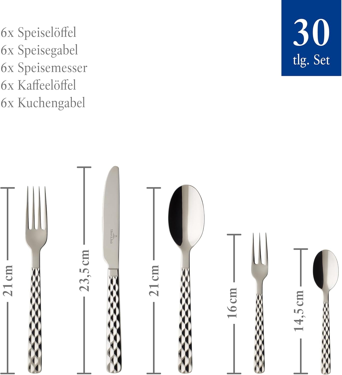 Villeroy & Boch - Zestaw sztućców Boston 30 sztuk, 6 osób Kitchen Naty Shop