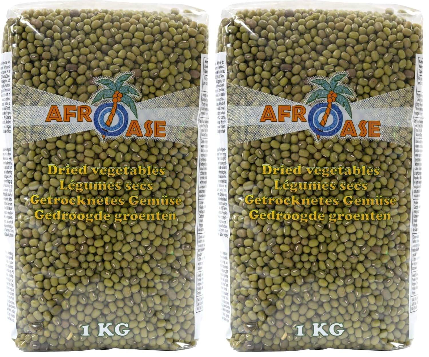 AFROASE - Fasola szparagowa Mung - 1 x 1 kg (opakowanie 2 szt.)