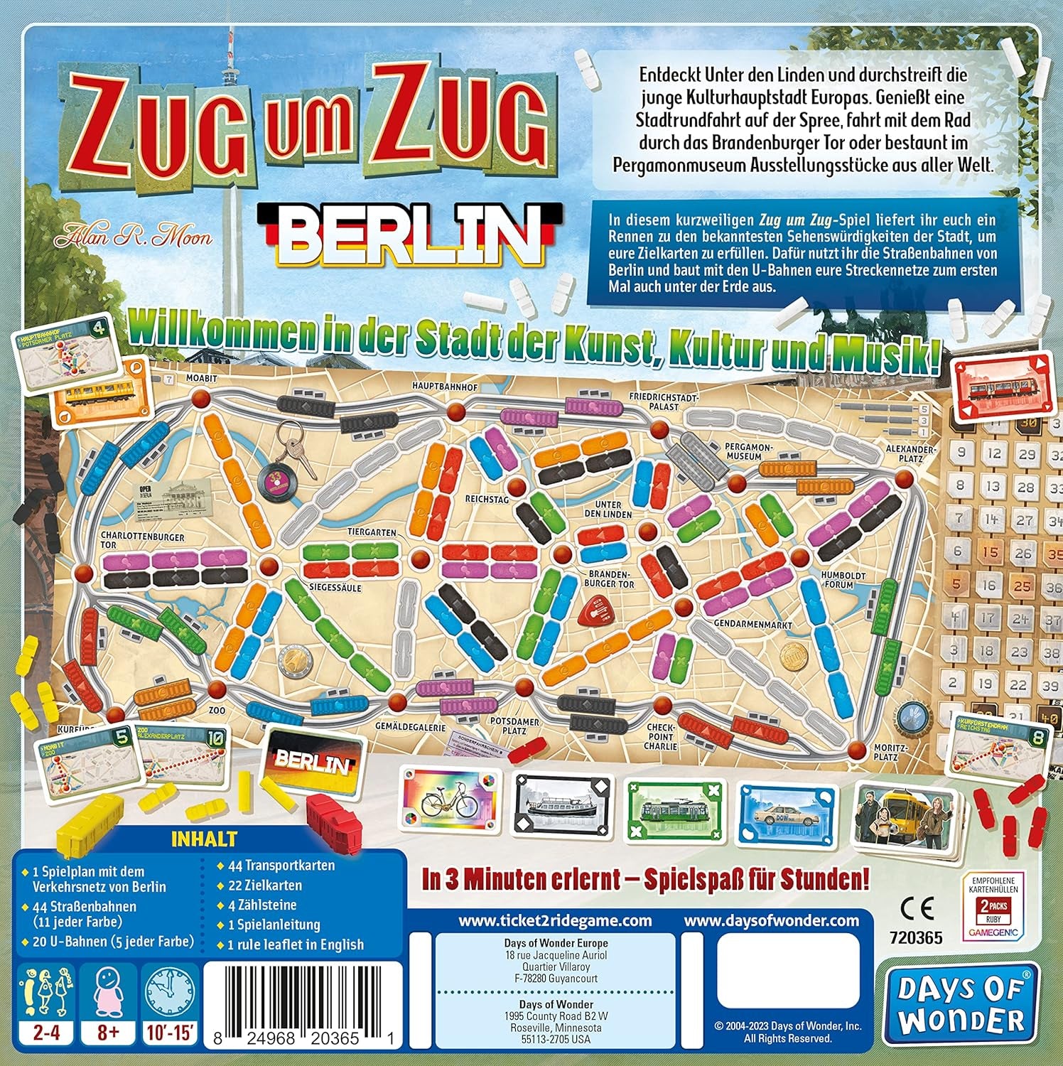 Days of Wonder, Ticket to Ride: Berlin, gra rodzinna, gra planszowa, 2-4 graczy, wiek 8+, 10-15 minut, język niemiecki