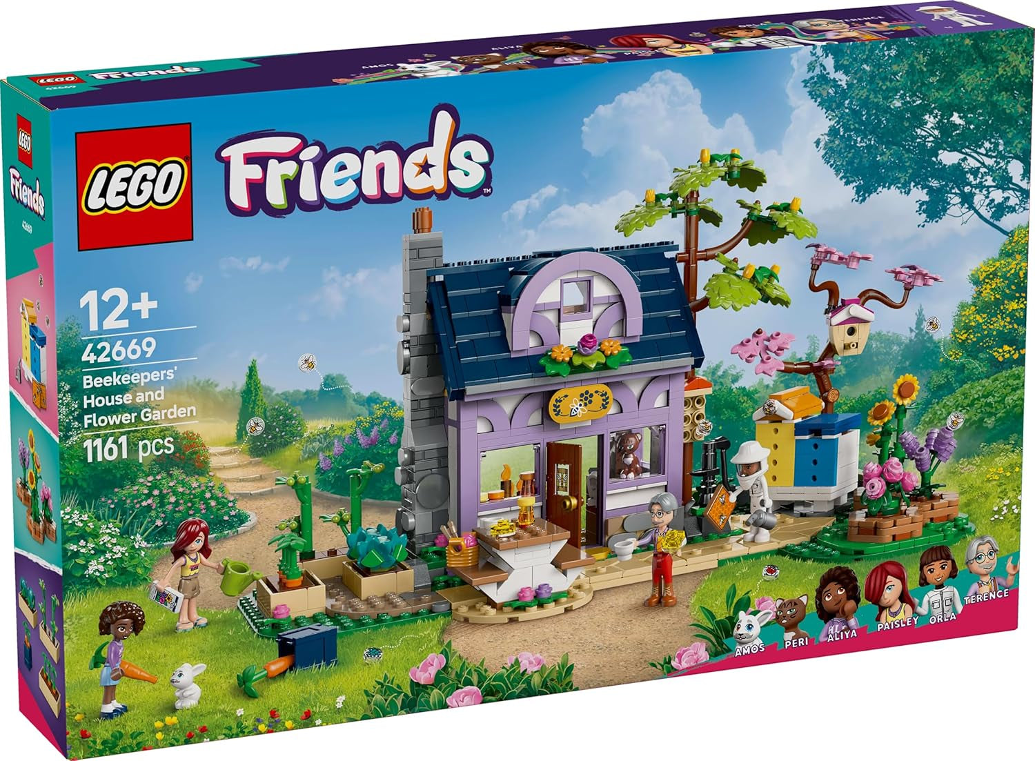 LEGO Friends Dom i ogród kwiatowy Zestaw do budowania pszczelarza Zestaw przyrodniczy Prezent dla dziewczynek 12+ Zestaw modeli do zbudowania 4 minifigurki i figurki zwierząt Kot i królik 42669 Zestawy do budowania Kup sklep LEGO