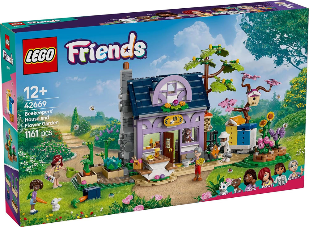 LEGO Friends Dom i ogród kwiatowy Zestaw do budowania pszczelarza Zestaw przyrodniczy Prezent dla dziewczynek 12+ Zestaw modeli do zbudowania 4 minifigurki i figurki zwierząt Kot i królik 42669 Zestawy do budowania Kup sklep LEGO