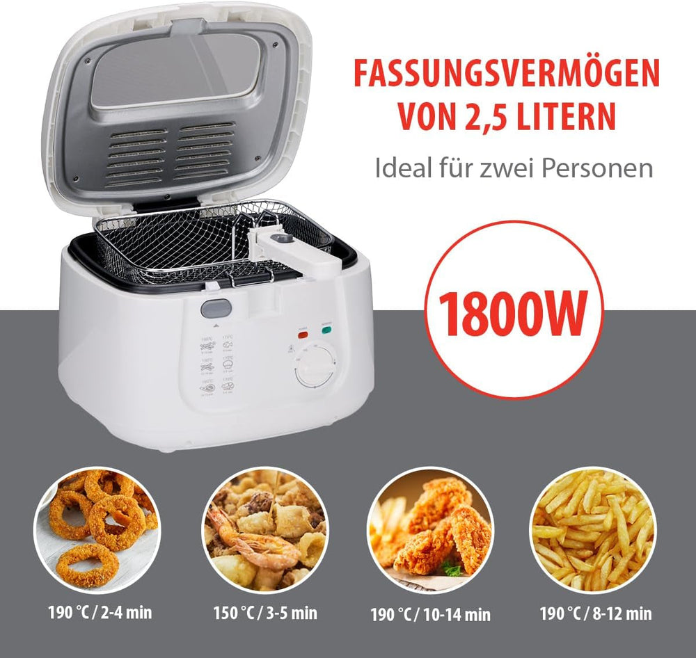 Alpina Frytownica 2,5L DF-165, 1800W - Regulacja temperatury do 190°C Urządzenia Naty Shop