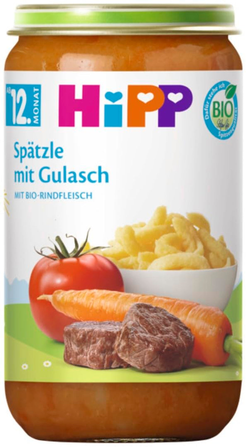 Hipp Organic Menu Od 12 miesięcy makaron spaetzle z gulaszem, 250 g, 6 opakowań (6X250 g) Opakowanie może się różnić Matka i Dziecko Domyślny tytuł sklepu Naty