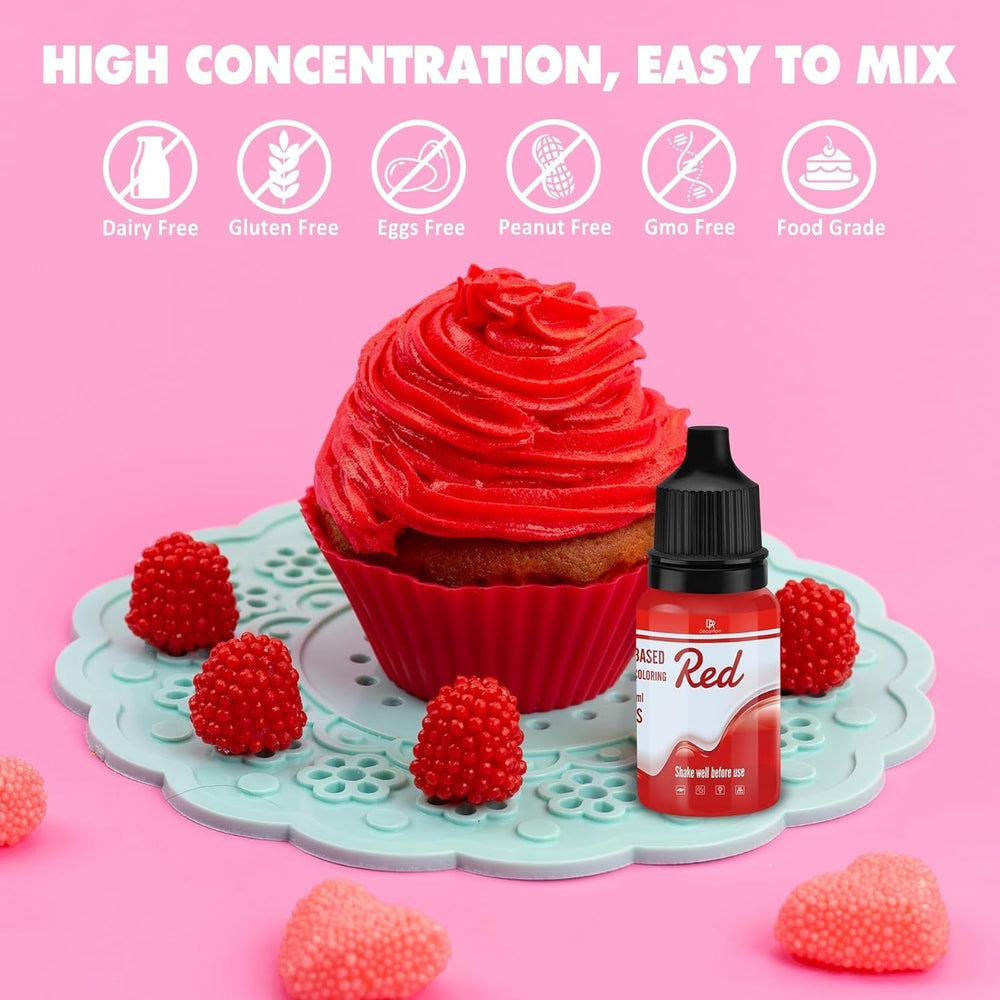 Fettlösliche Lebensmittelfarbe Für Schokolade - 26 Farben Ölbasis Lebensmittelfarben Für Fondant, Torten Dekoration, Backen - Flüssige Barwnik spożywczy Für Kakaobutter, Buttercream, Kuchen - 6Ml Je Naty Shop