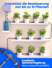 Automatyczny system nawadniania w pomieszczeniach Wi-Fi - inteligentny system nawadniania kropelkowego ze sterowaniem za pomocą aplikacji, komputerem do podlewania 10 roślin doniczkowych, podlewaniem świątecznym i podlewaniem roślin (szary)