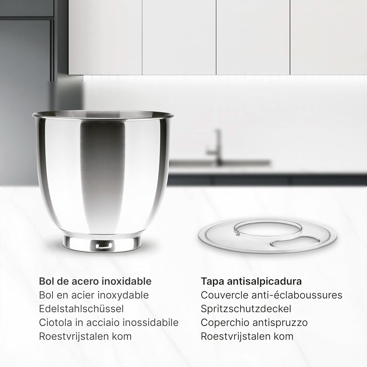 Ufesa Genius 5-In-1 Küchenmaschine Für Professionelle Backwaren, 1200W, 5L, Multifunktions-Küchenroboter, Edelstahl-Schüssel, 6 Geschwindigkeiten + Turbo, 3 Zubehörteile Enthalten, Bpa-Frei Mama si Copilul Naty Shop