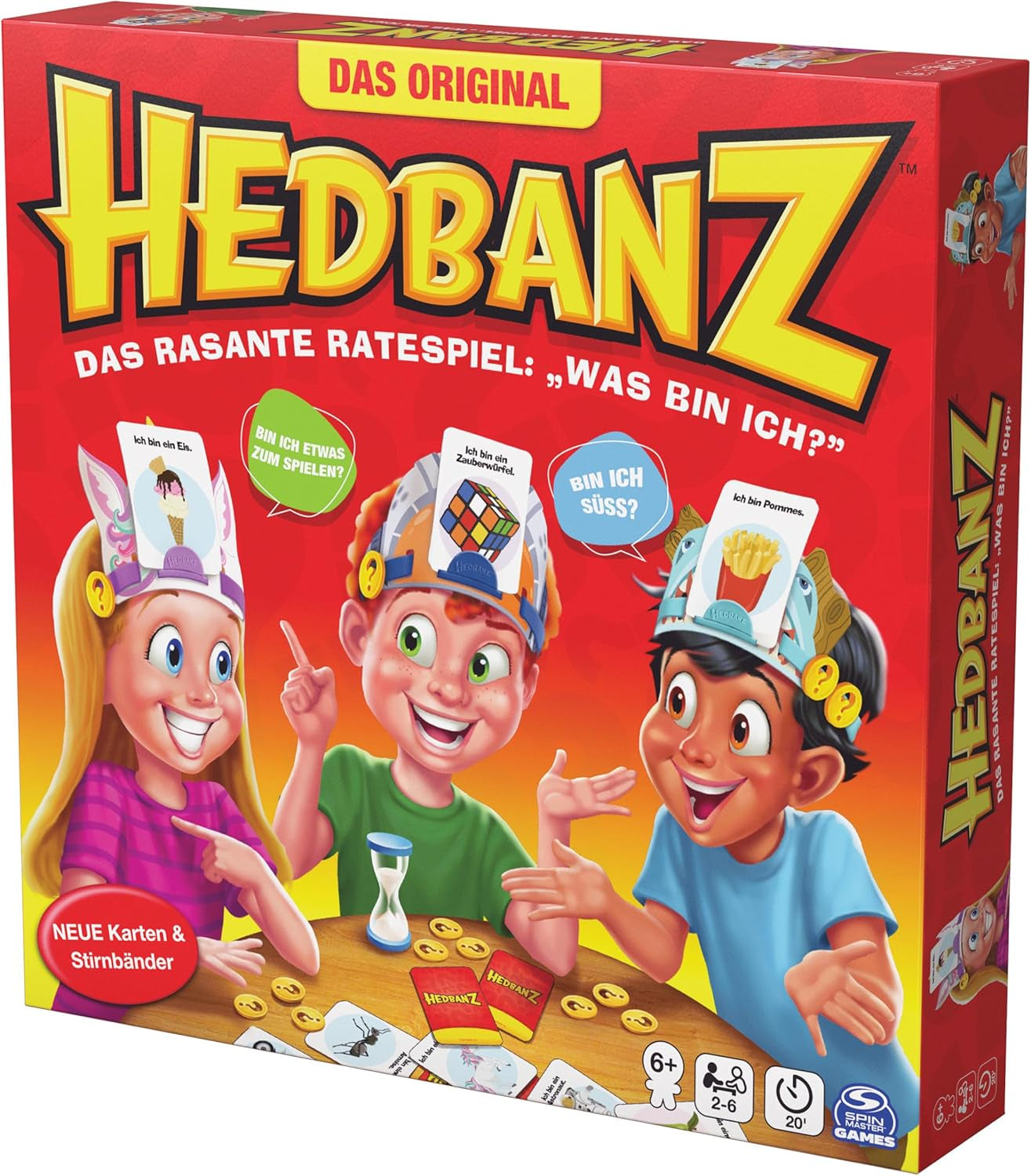 Spin Master Games - Hedbanz, gra polegająca na szybkim zgadywaniu dla całej rodziny, nowe wydanie (2025) ze świetnymi komponentami gry, dla 2-6 graczy, w wieku 6 lat i więcej