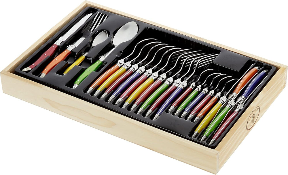 Pradel Excellence I7214P Besteckgarnitur Laguiole, Pastelfarben, 24-Teilig Kitchen Naty Shop