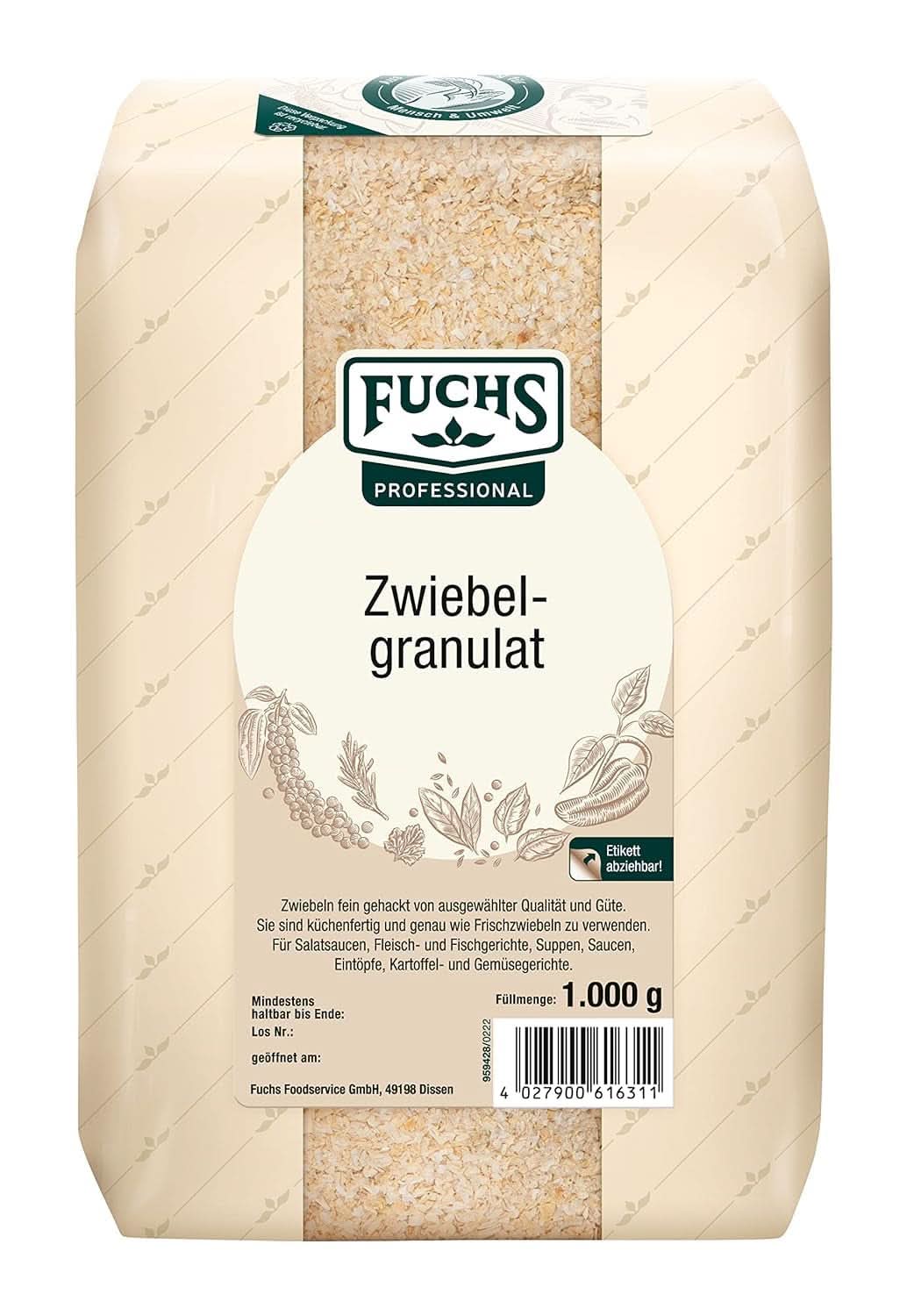 Fuchs Profesjonalny granulat cebulowy, 1 Kg Przyprawy Naty Shop