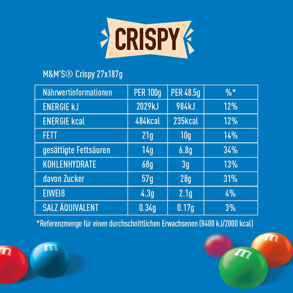 M&M'S Crispy, kawałki czekolady z chrupiącym rdzeniem Naty Shop Chocolate Candies