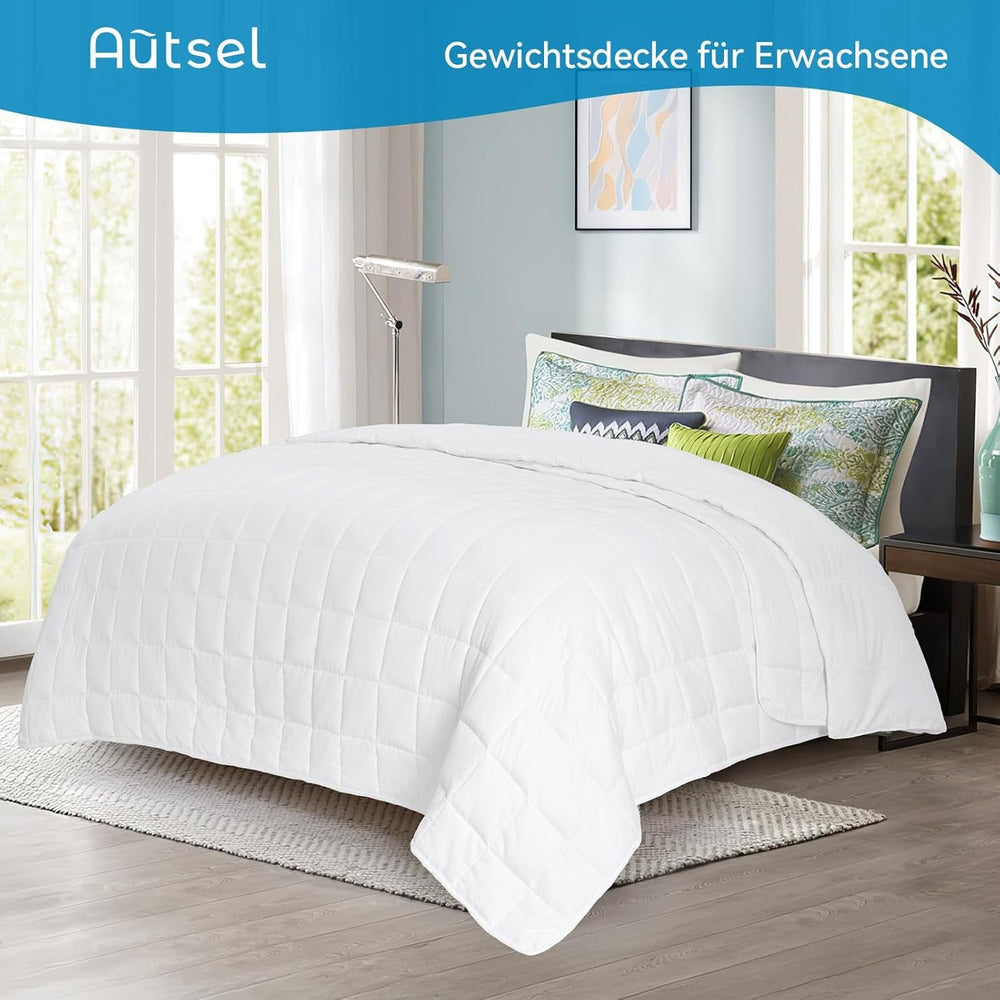 Koc obciążany 7Kg 135X200Cm, koc obciążany ze 100% bawełny, koc obciążany dla dorosłych do głębokiego snu, koc ciężki, koc do terapii antystresowej, koc relaksacyjny Łóżka i koce Besuche den Autsel-Store