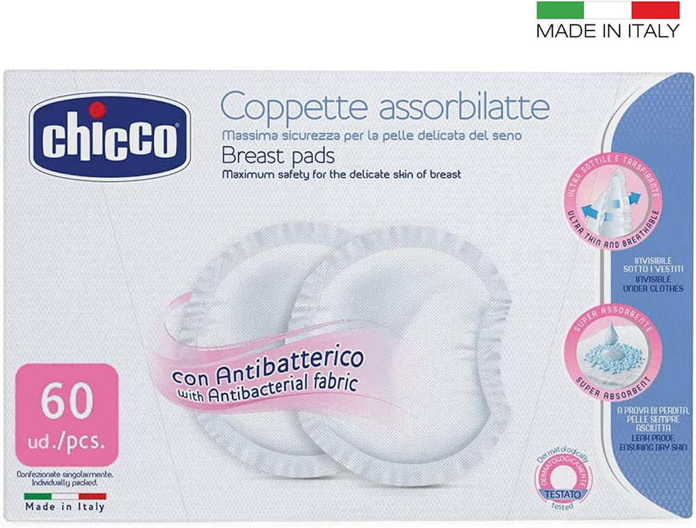 Chicco Naturalfeeling Tampony antybakteryjne, 60 szt. Jedzenie i akcesoria do karmienia piersią Sklep Bebe Naty