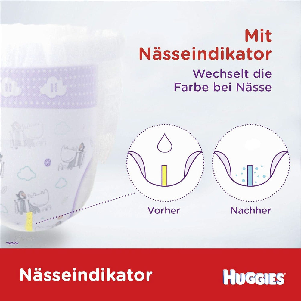 Spodnie Huggies Ultra Comfort, rozmiar 5, 12-17 kg, Dla aktywnych dzieci, Ze wskaźnikiem wilgoci i technologią chmurki w pasie, 128 pieluch Sklep dla matek i dzieci Naty Shop