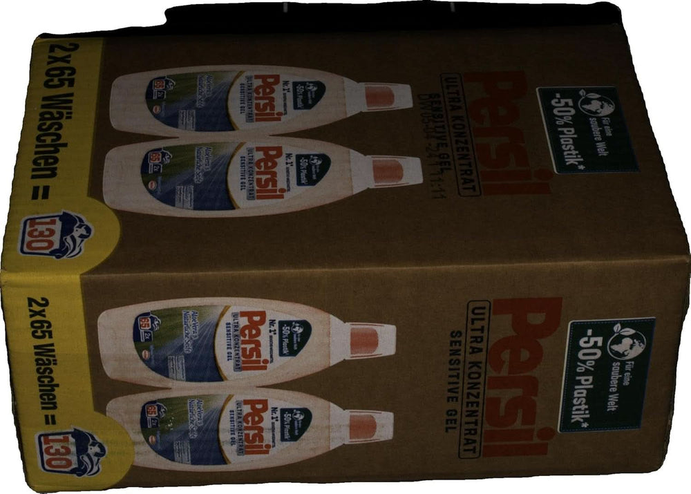 Persil Ultra Concentrate Sensitive Gel (130 prań) Detergent w płynie dla alergików i dzieci w mniejszej butelce, aby zmniejszyć ilość plastiku Usuwa trudne plamy Testowany dermatologicznie Detergenty do prania Naty Shop