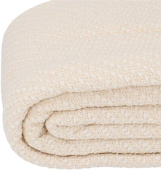 HOMLA Morris Plaid Bawełniany koc z frędzlami - Miękki i wygodny koc Bawełniany koc - delikatna tkanina 130 X 170 cm Ecru Łóżka i koce Besuche den HOMLA-Store