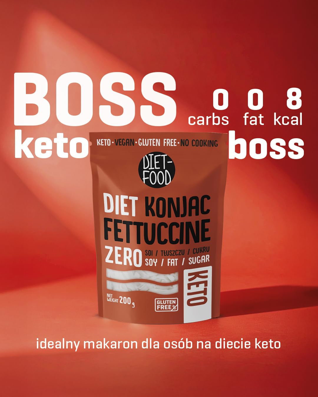 Makaron Shirataki DIET-FOOD Niskowęglowodanowy Niskokaloryczny Makaron Konjac Żywność wegańska Bez tłuszczu Bez soi Bezglutenowy Makaron dietetyczny rozpuszczalny w wodzie Niskokaloryczny 200 gramów