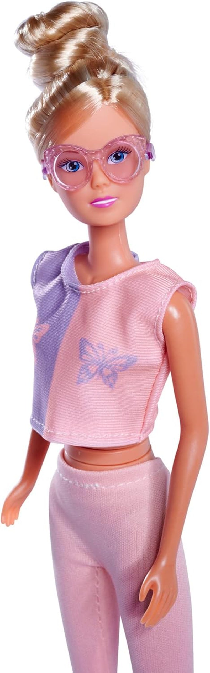 Simba 105733619 - Steffi Love Hula Hoop, păpușă de jucărie cu ținută sport, hula hoop și funcție mecanică, 29 cm, vârste 3+