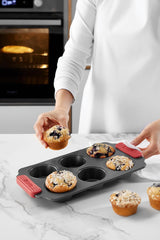 Lékué Muffin-Backform, Antihaftbeschichte, Metall, 6 Mulden Formy i blachy do pieczenia Naty Shop