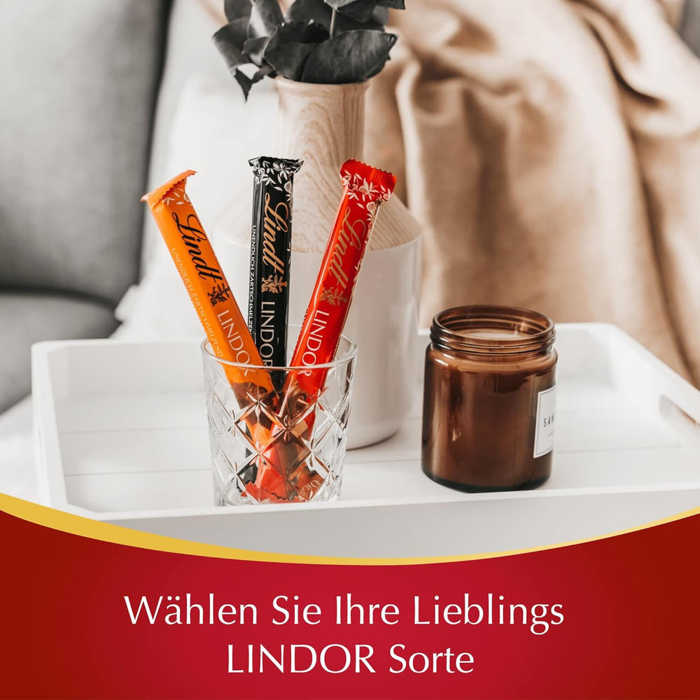 Czekolada Lindta | Paluszki z mlecznej czekolady LINDOR, Oferta promocyjna | 100g | 4 batoniki mlecznej czekolady LINDOR z nadzieniem rozpływającym się w ustach | Paluszki Czekoladowe (zestaw 3 szt.)