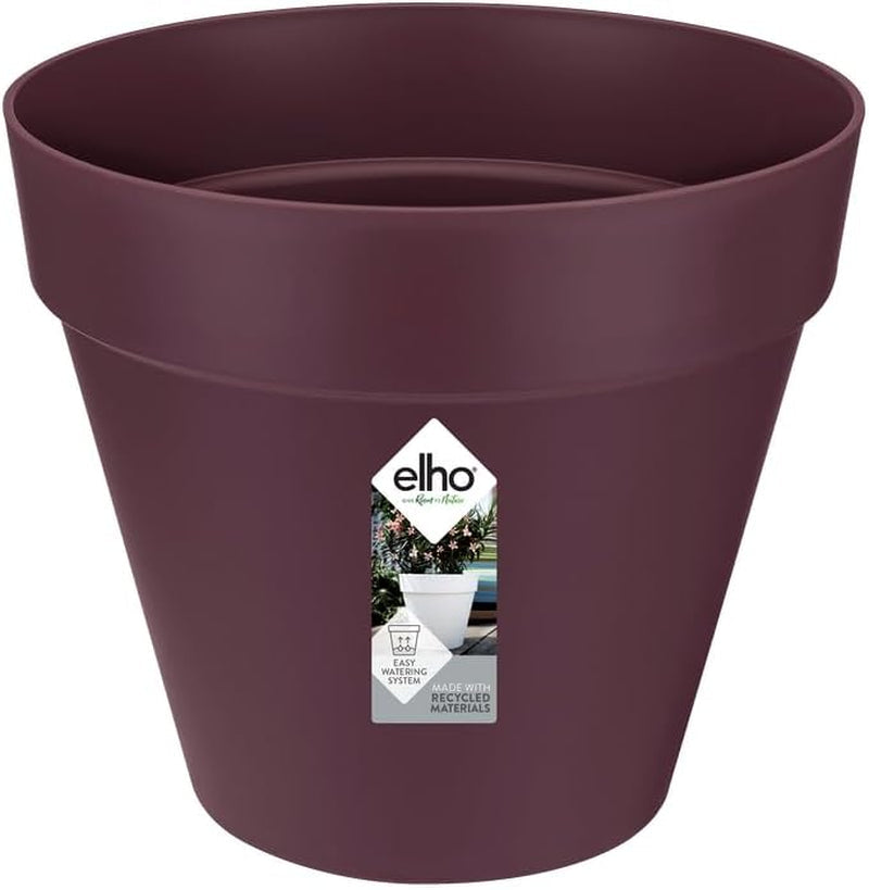elho Loft Urban Round 40 - Ghiveci de flori pentru exterior - Plastic 100% reciclat - Ø 38,5 x H 35,3 cm - Negru/Antracit