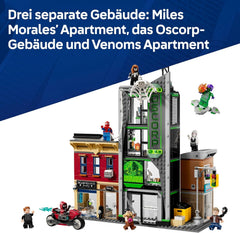 LEGO ǀ Marvel Spider-Man vs. Oscorp - Bauset zum Sammeln für Kinder mit 8 Minifiguren, darunter auch Spider-Woman, Miles Morales, Ghost Spider und Green Goblin - Geschenk ab 10 Jahren - 76324