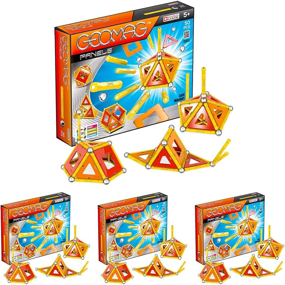 Geomag Classic Panels 192 Stück Magnetisches Spielzeug für Kinder, Geschenk für Jungen und Mädchen im Alter von 5 6 7 8 9 10 11 12 13 Jahren, magnetische Konstruktionen, Kinderspielzeu