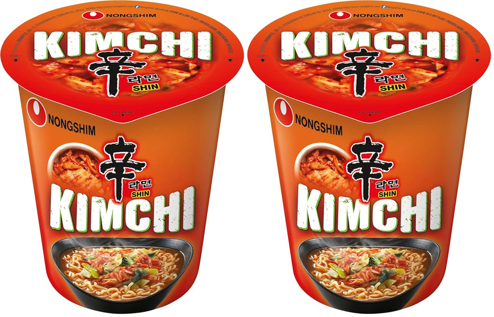 Makaron błyskawiczny Nong Shim Kimchi Ramyun Duża miska - Koreańska zupa Ramen - Szybkie przygotowanie - 1 opakowanie 112g