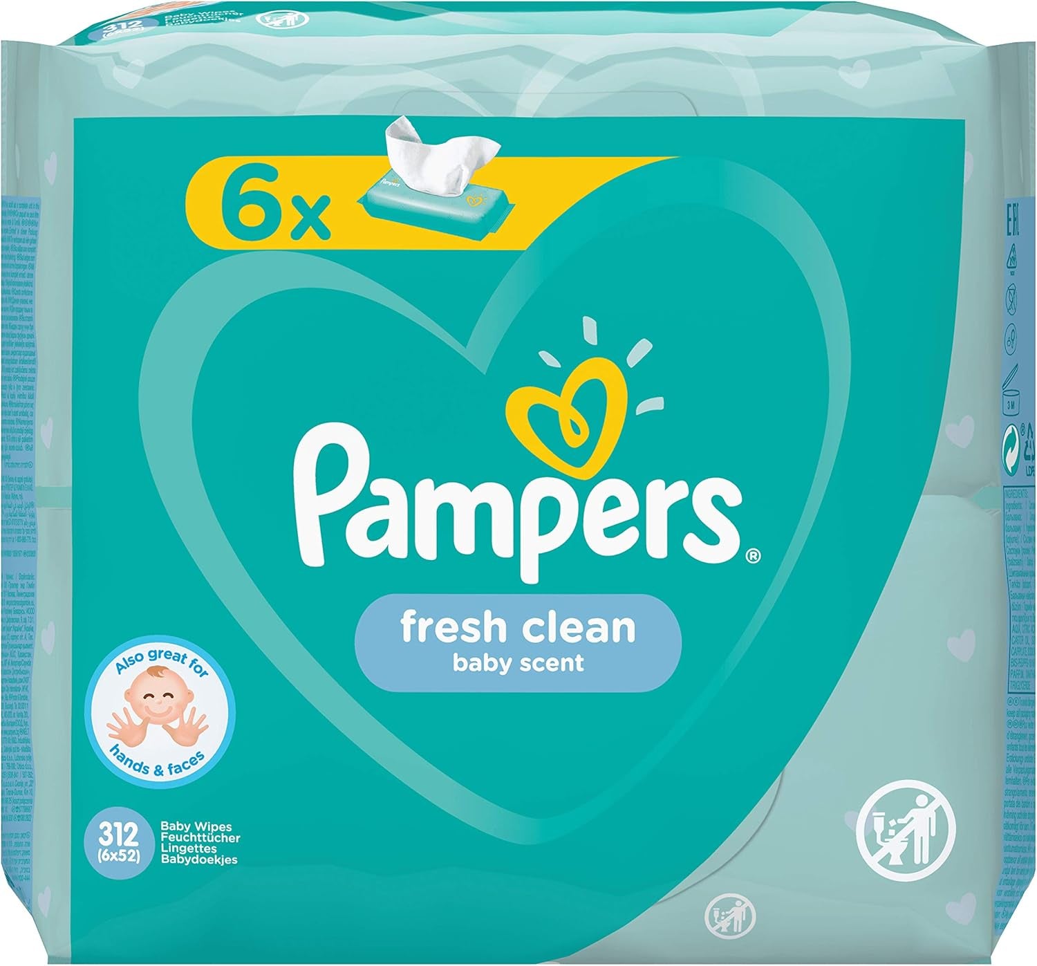 Pampers 81688049 Chusteczki Fresh Clean dla niemowląt, białe