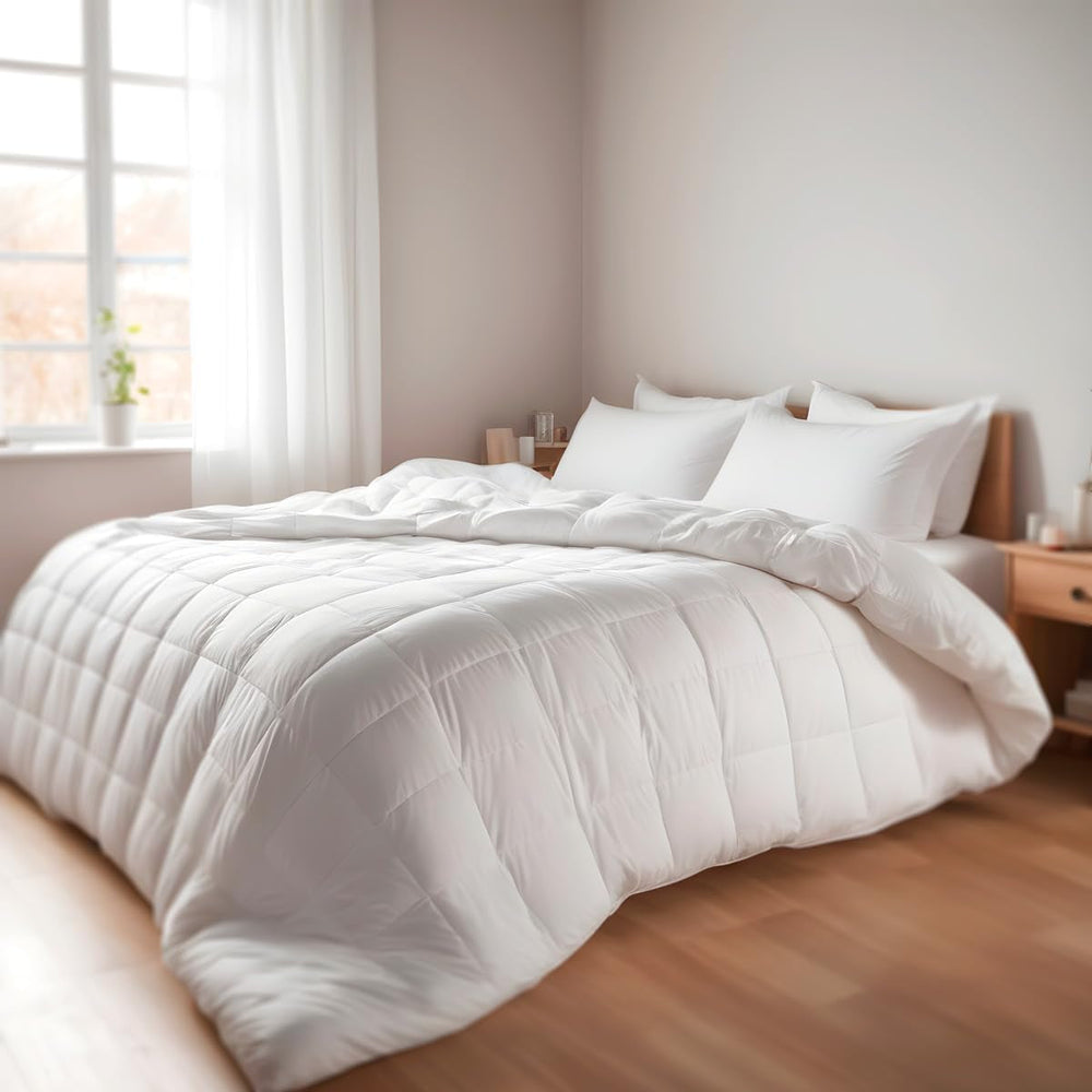 Plapumă din fibre, 250 G, microfibră, moale, mătăsoasă, pentru paturi cu 100, 105 și 110 cm, alb, 180 X 220 cm Plapumi si pilote Naty Shop