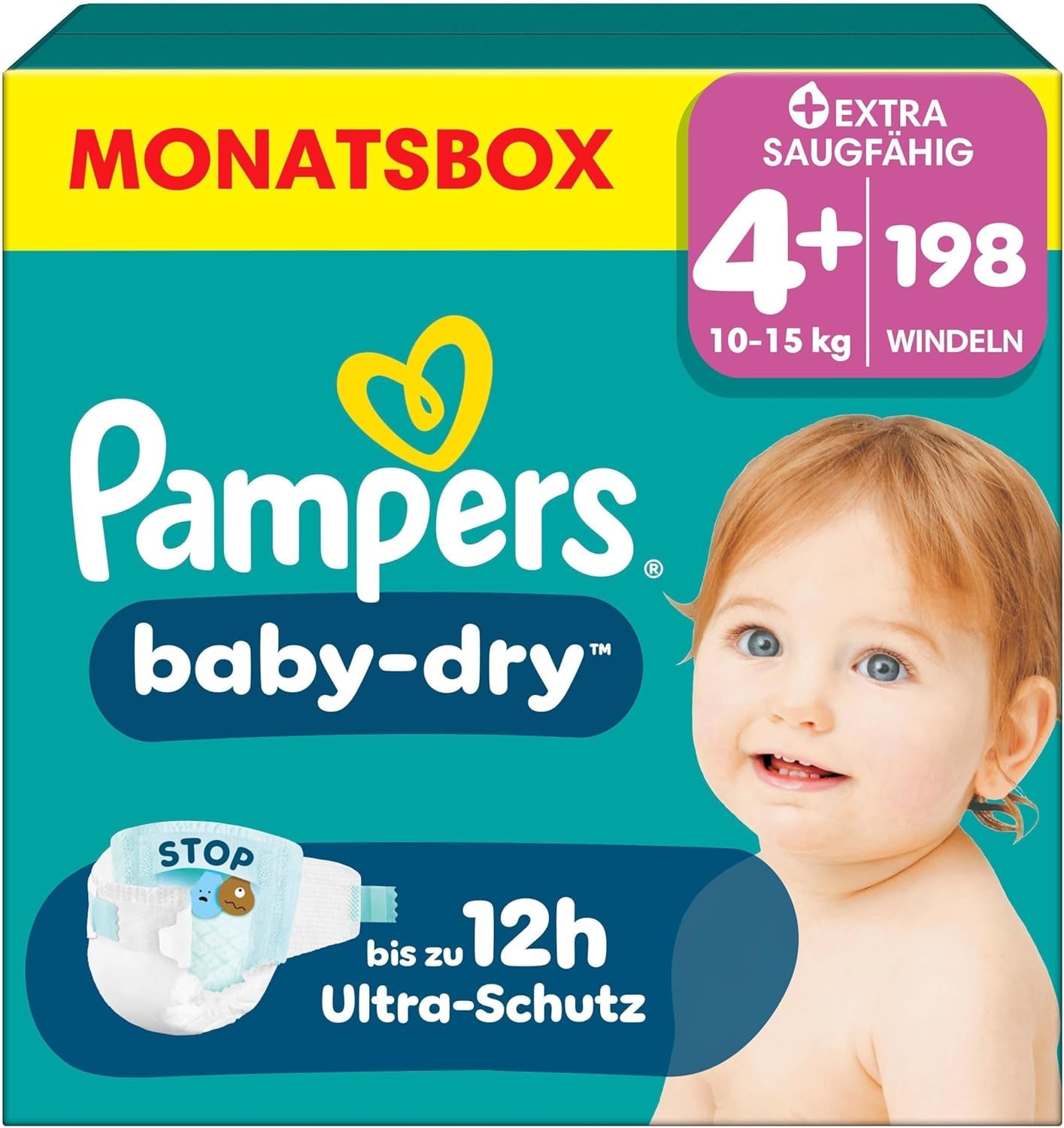 Pieluchy Pampers Baby-Dry Rozmiar 5, 174 pieluszki, 11 kg - 16 kg, do 100% ochrony przed wyciekaniem i komfortu przez całą noc