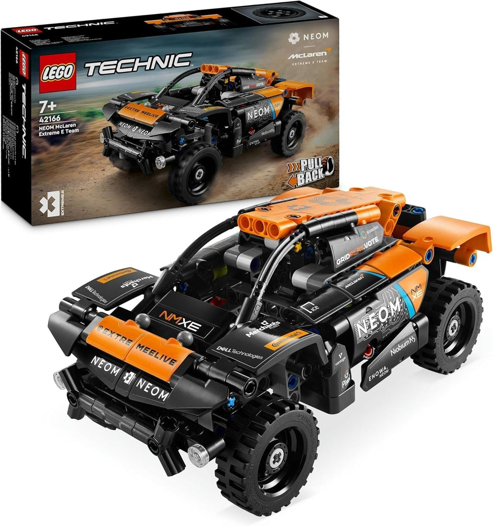 LEGO Technic Zestaw samochodów wyścigowych NEOM Mclaren Extreme E, zabawka silnikowa dla dzieci, napędzany wiatrem samochód do zbudowania, prezent techniczny dla chłopców i dziewcząt w wieku 7 lat 42166 Zestawy do budowania Besuche den LEGO-Store Single