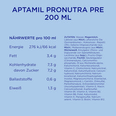 Aptamil Pronutra Pre - Mieszanka dla niemowląt od urodzenia - Z olejami roślinnymi, bez oleju palmowego - 6 x 4 x 200 ml (4800 ml)