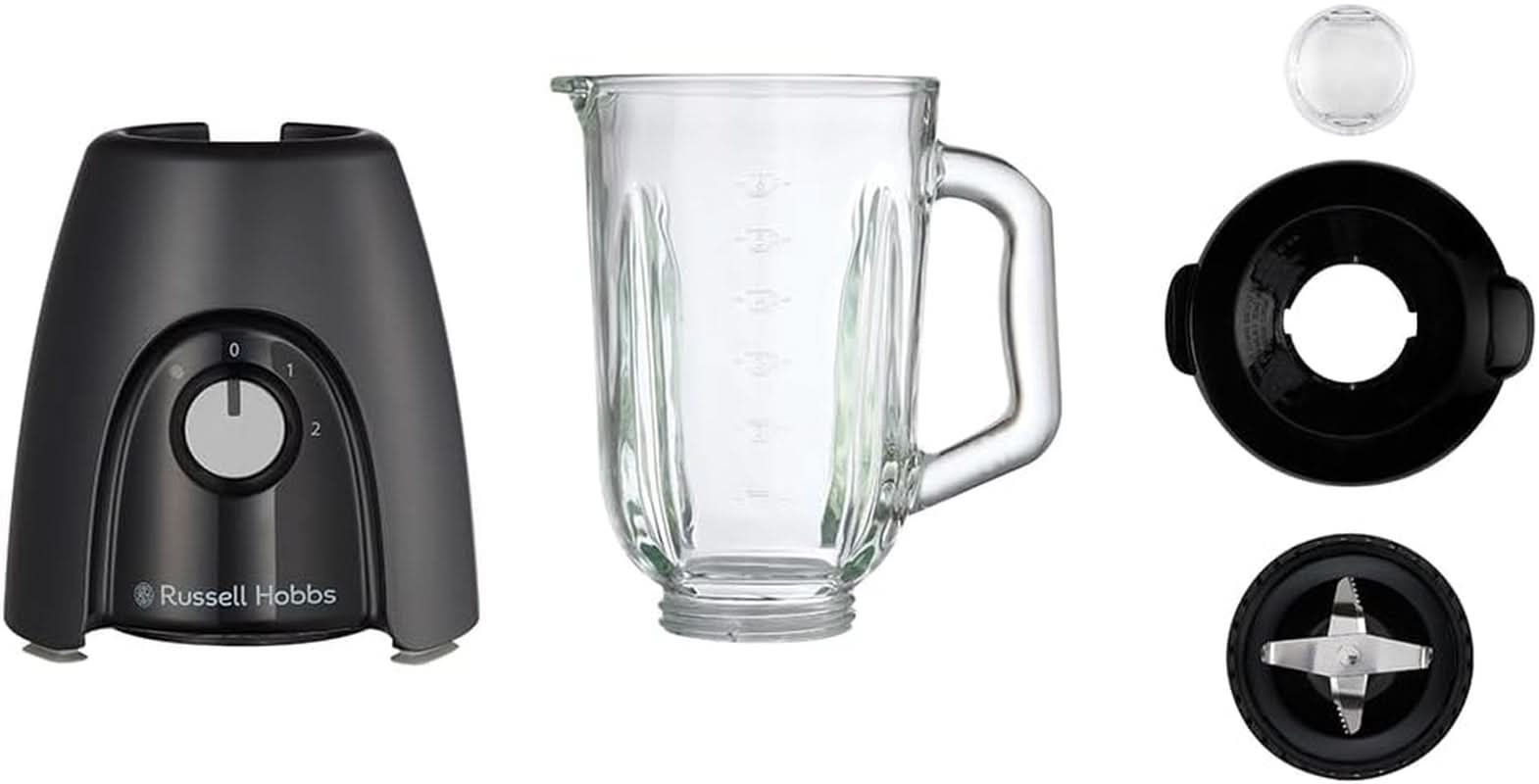 Russell Hobbs Standmixer [Smoothie Maker] Mixer (Blender, 1,5L Glasbehälter, 2 Stufen Und Pulse-Funktion, Bpa-Frei, Edelstahlmesser, 850 Watt Hochstleistung) Matte Charcoal 27121-56 Mama si Copilul Naty Shop