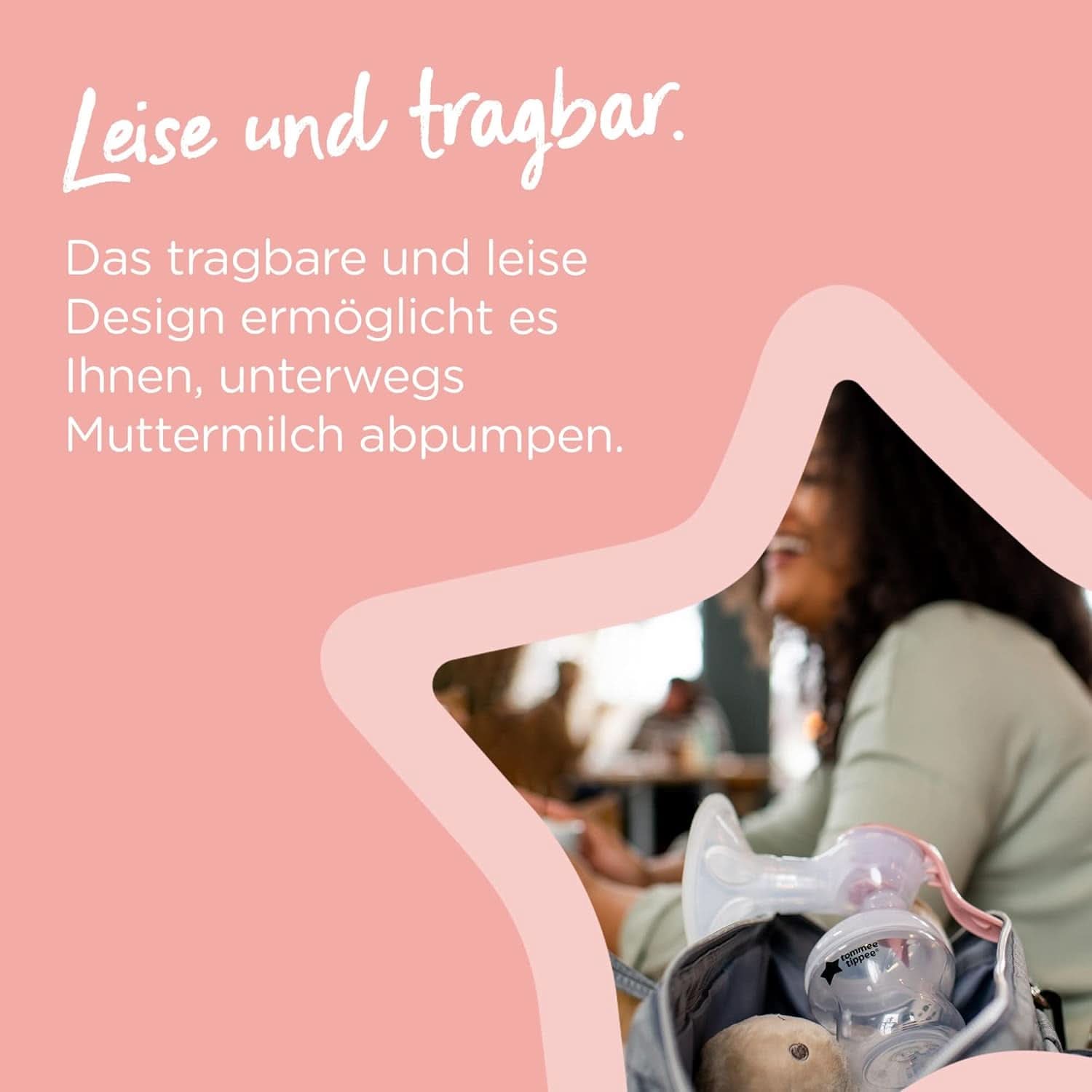 Tommee Tippee Made for Me Manuelle Einzel-Milchpumpe, Starke Saugkraft, Ergonomischer Griff, Tragbare Und Leise Milchpumpe, Samt Babyflasche Akcesoria Żywność i karmienie piersią Sklep Bebe Naty
