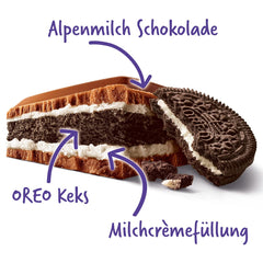 Milka Mmmax Oreo – Alpejska czekolada mleczna z chrupiącymi ciasteczkami Oreo i mleczną śmietanką – 300g