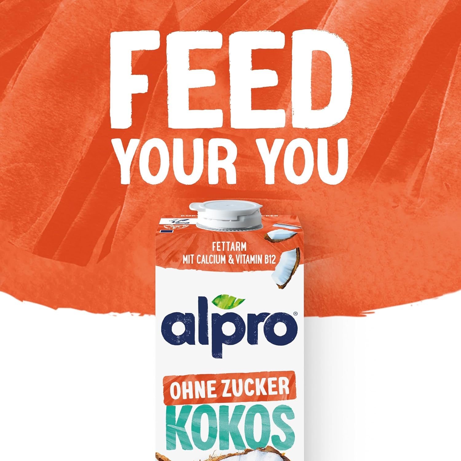 Alpro Kokosnussdrink ohne Zucker – Ohne Süßstoffe – Vegan und milchfrei – Von Natur aus lactosefrei und fettarm – Bogaty w wapń i witaminy – 8 x 1 L