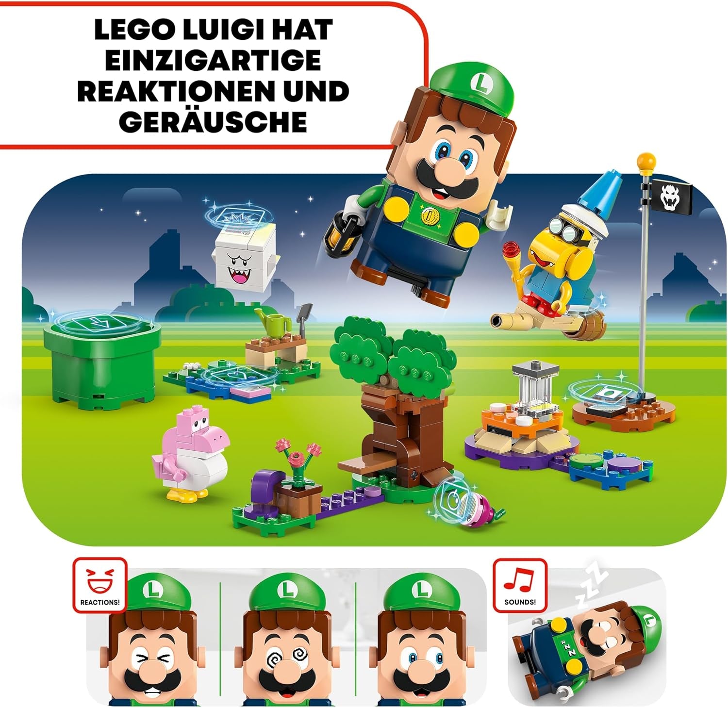 LEGO Super Mario Abenteuer z interaktywnym Luigi, Nintendo Geschenk für Jungen, Mädchen i Gamer ab 6 Jahren, Abenteuer-Spielset für Kinder z różowym Baby Yoshi 71440
