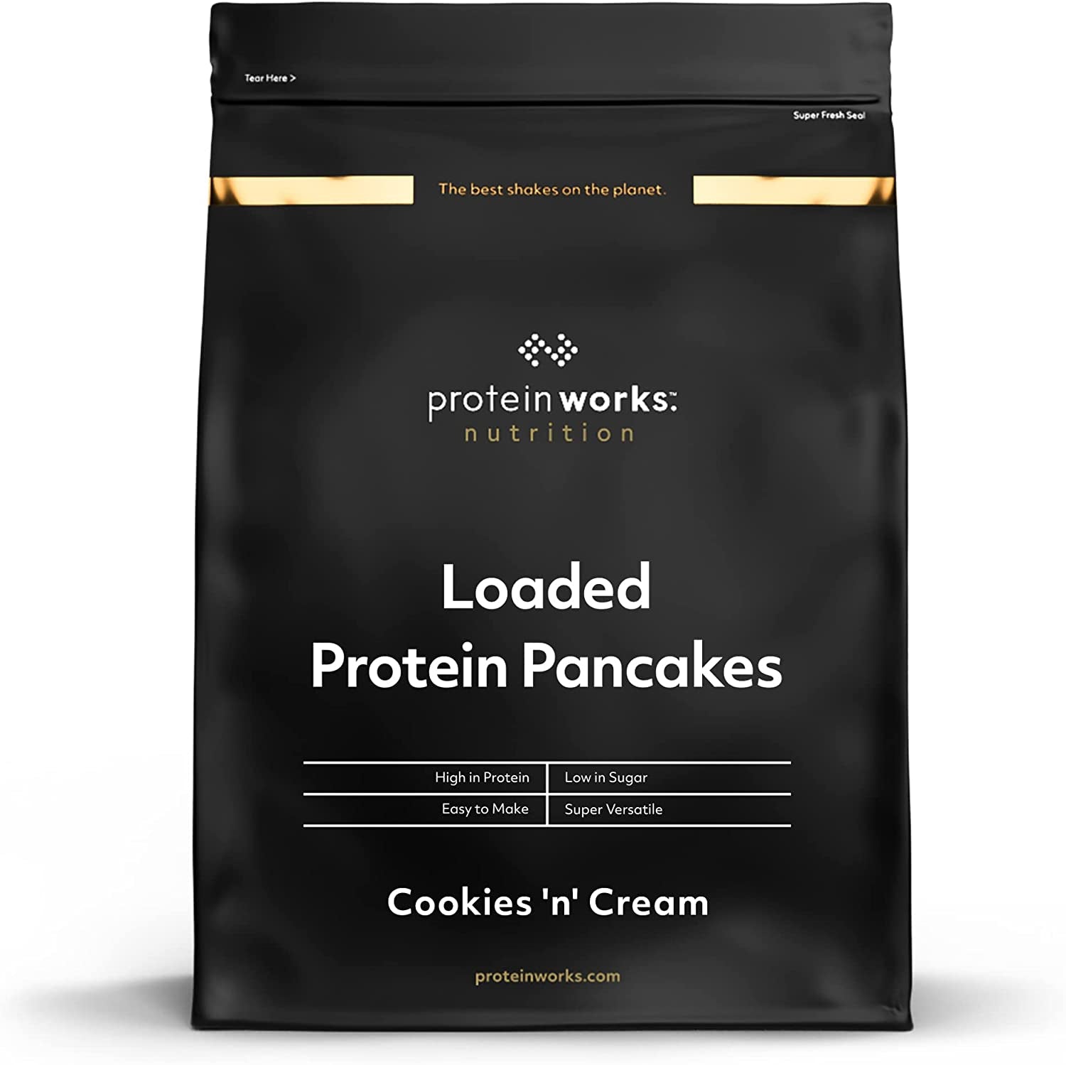 Protein Works - Loaded Protein Pfannkuchen | Premium Pfannkuchen Mischung | Eiweiß Pancakes | Protein Pancakes | 8 Servings | Natürlich | 500G Amestec pentru copt si gatit Naty Shop 1 Kg (1Er Pack) Cookies 'N' Cream