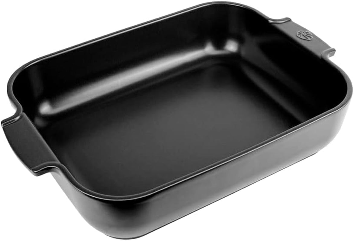 Peugeot Appolia Rechteckige Auflaufform Mit Griffen, Keramik, Schiefer / Grau, 8,3X40,5X27,2 Cm, Fassungsvermögen: Ca. 4 L, 60022 Matrite si tavi pentru copt Naty Shop Satinschwarz