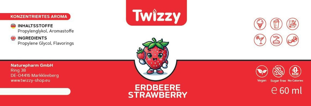 Twizzy Koncentrat o smaku truskawkowym, 60 ml Aromas Naty Shop