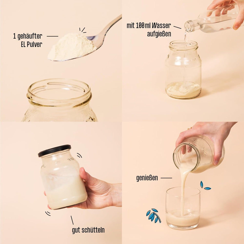 Fairfood Bio Haferdrink Pulver 360g - nachhaltige Milchalternative - wegańskie, bezglutenowe i ohne Öl - bis zu 4L Haferdrink - zum Selbermischen - 100% Bio-Vollkornhafer