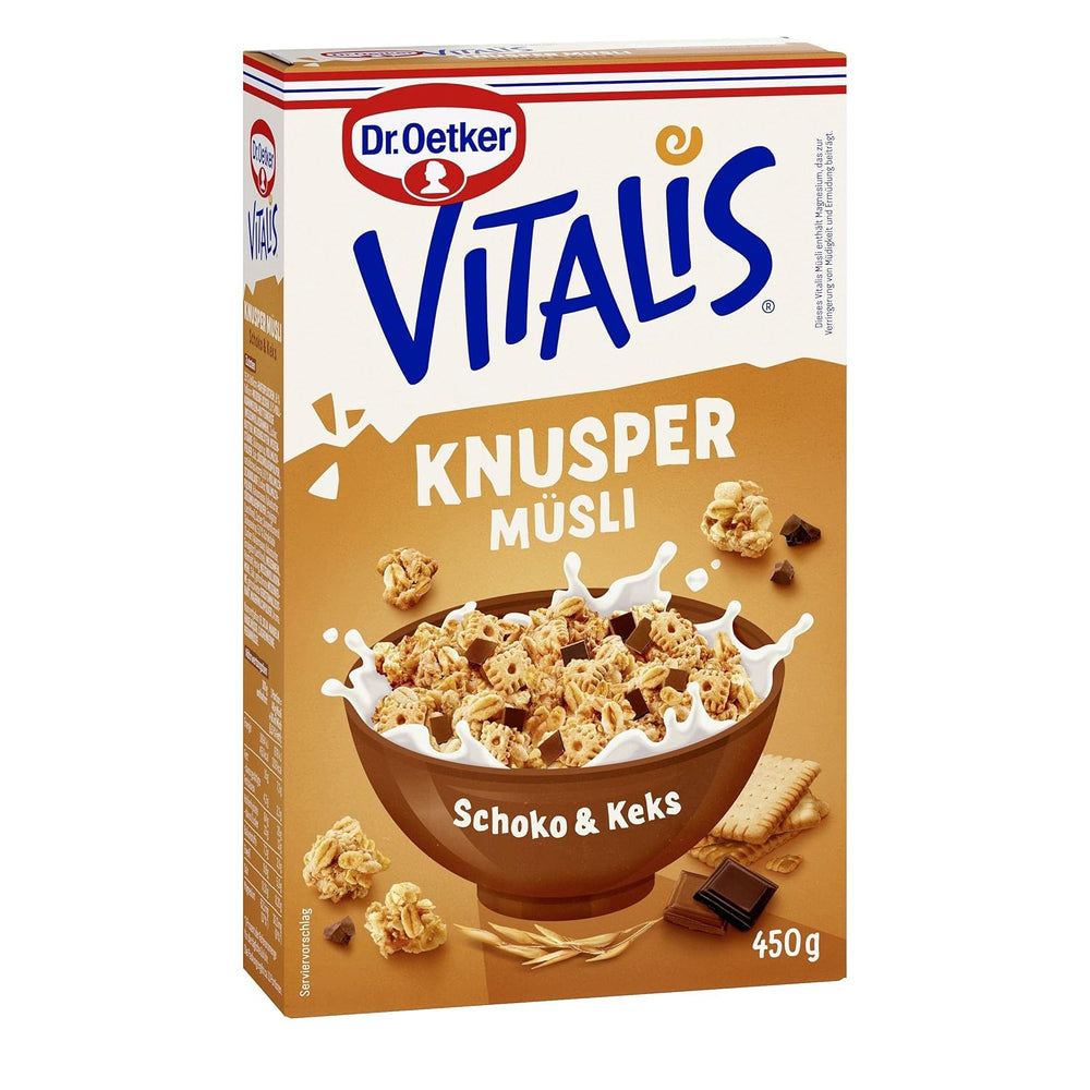 Dr. Oetker Vitalis Classic Crispy Muesli: Duże opakowanie chrupiącego musli śniadaniowego z rodzynkami, 1 opakowanie, 1,5 kg