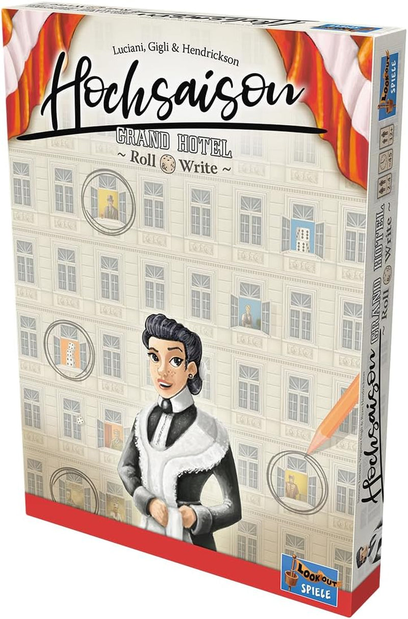 Lookout, Hochsaison: Grand Hotel Roll & Write, Kennerspiel, Würfelspiel, 2-4 Spieler, Ab 12+ Jahren, 45 Minuten, Deutsch