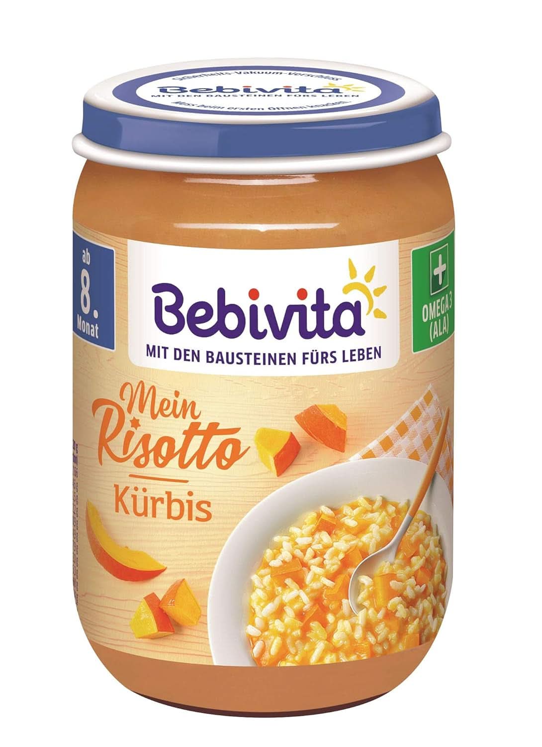 Menu Od 8 miesiąca Spaghetti Bolognese, opakowanie 6 sztuk (6 X 220 gramów), średnie Matka i Dziecko Naty Shop 6 x 220 gramów Risotto z dynią