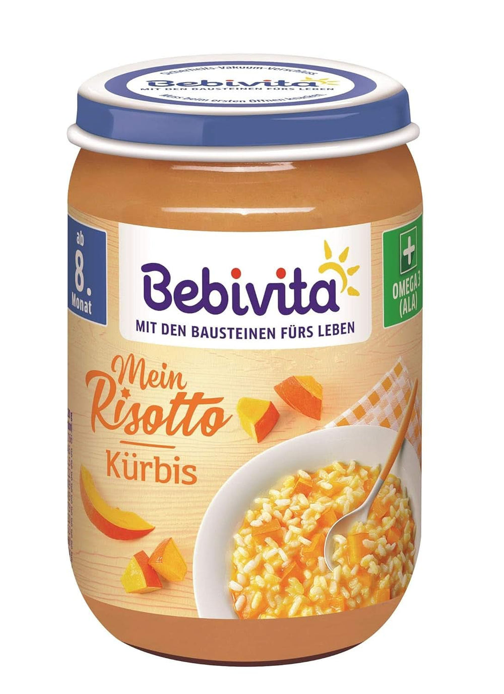 Menu Od 8 miesiąca Spaghetti Bolognese, opakowanie 6 sztuk (6 X 220 gramów), średnie Matka i Dziecko Naty Shop 6 x 220 gramów Risotto z dynią