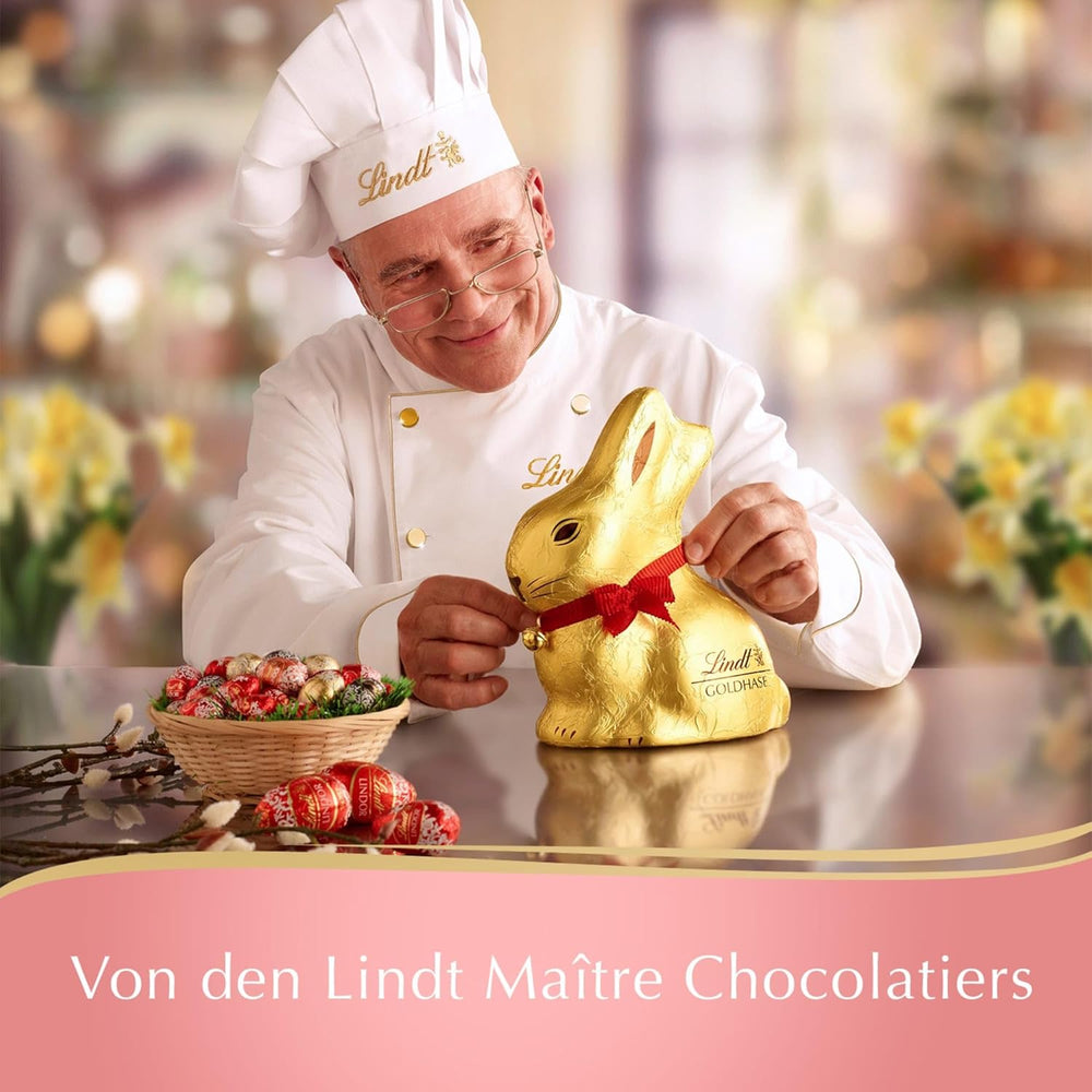 Lindt Gold Bunny Tabliczka czekolady, ciemna czekolada | 120 g 60% gorzkiej czekolady, przygotowanej według oryginalnej receptury Złotego Króliczka | Tabliczka czekolady | Czekoladowy prezent